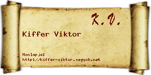 Kiffer Viktor névjegykártya